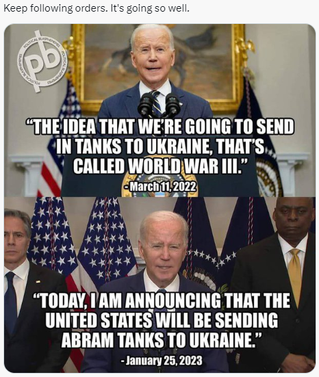 Sending tanks to World War III (political cartoon)